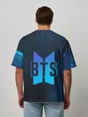 Мужская футболка оверсайз / BTS | БТС | ЛОГО (+спина) (Z)