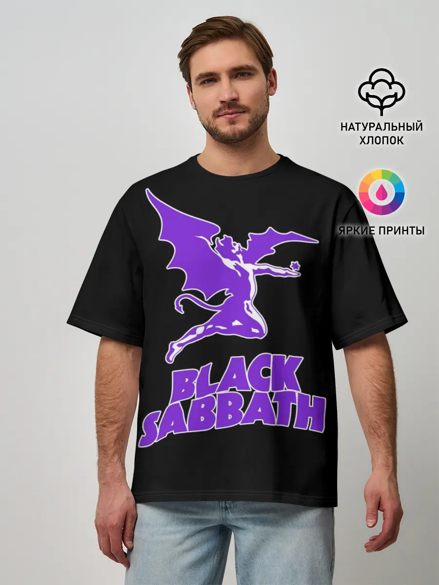 Мужская футболка оверсайз / Black Sabbath