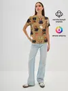 Женская базовая футболка / Черные новогодние коты