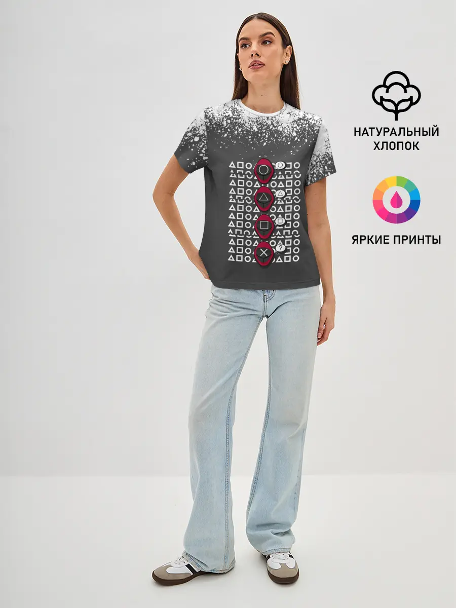 Женская базовая футболка / КТО КРЕСТ | ИГРА В КАЛЬМАРА