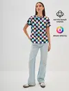 Женская базовая футболка / Разноцветные Шахматные Фигуры