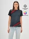 Женская базовая футболка / 3D Dark red & black