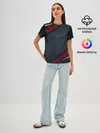 Женская базовая футболка / 3D Dark red & black