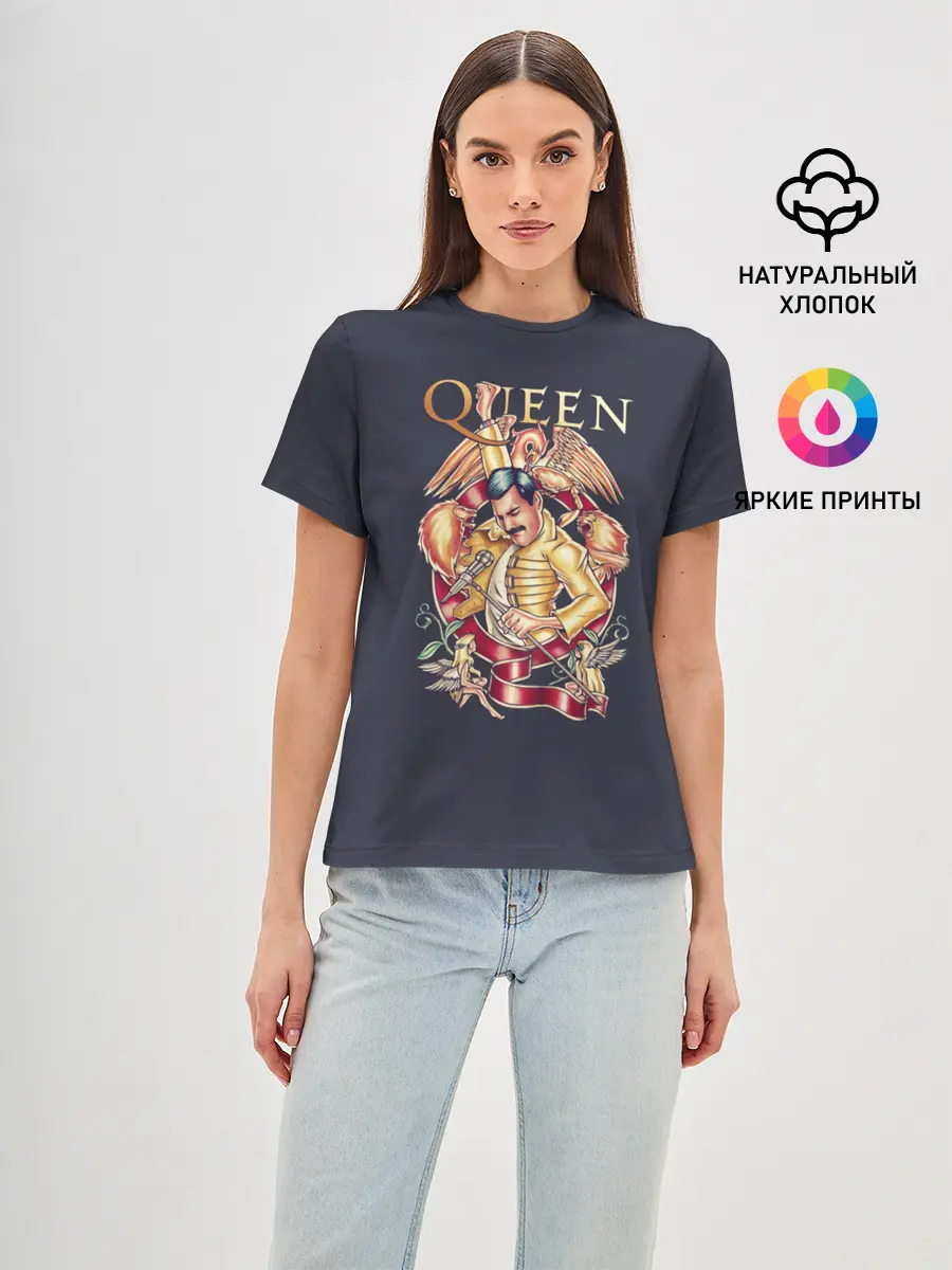 Женская базовая футболка / Queen - Фредди Меркьюри