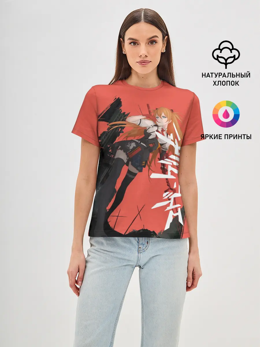 Женская базовая футболка / Evangelion Asuka Langley