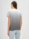 Женская базовая футболка / Черно-белый градиент