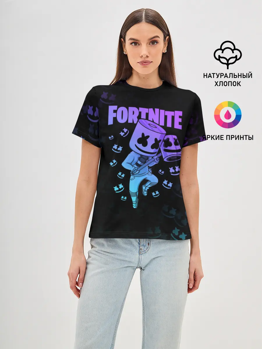 Женская базовая футболка / FORTNITE MARSHMELLO