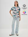 Женская базовая футболка / Кровожадные акулы паттерн