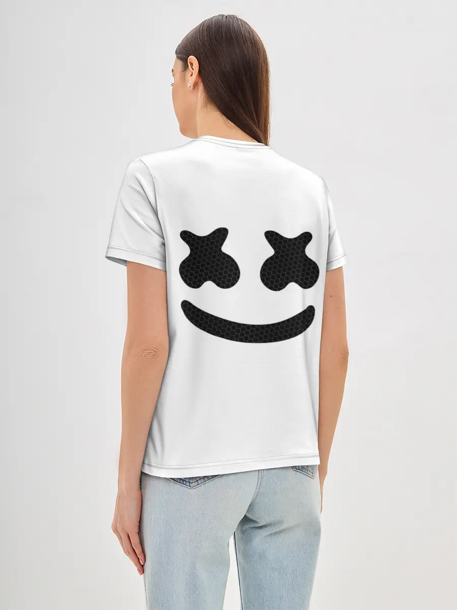 Женская базовая футболка / Marshmello (Спина)