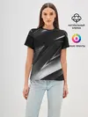 Женская базовая футболка / GEOMETRY STRIPES BLACK & WHITE