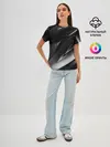 Женская базовая футболка / GEOMETRY STRIPES BLACK & WHITE