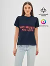Женская базовая футболка / No music, No life
