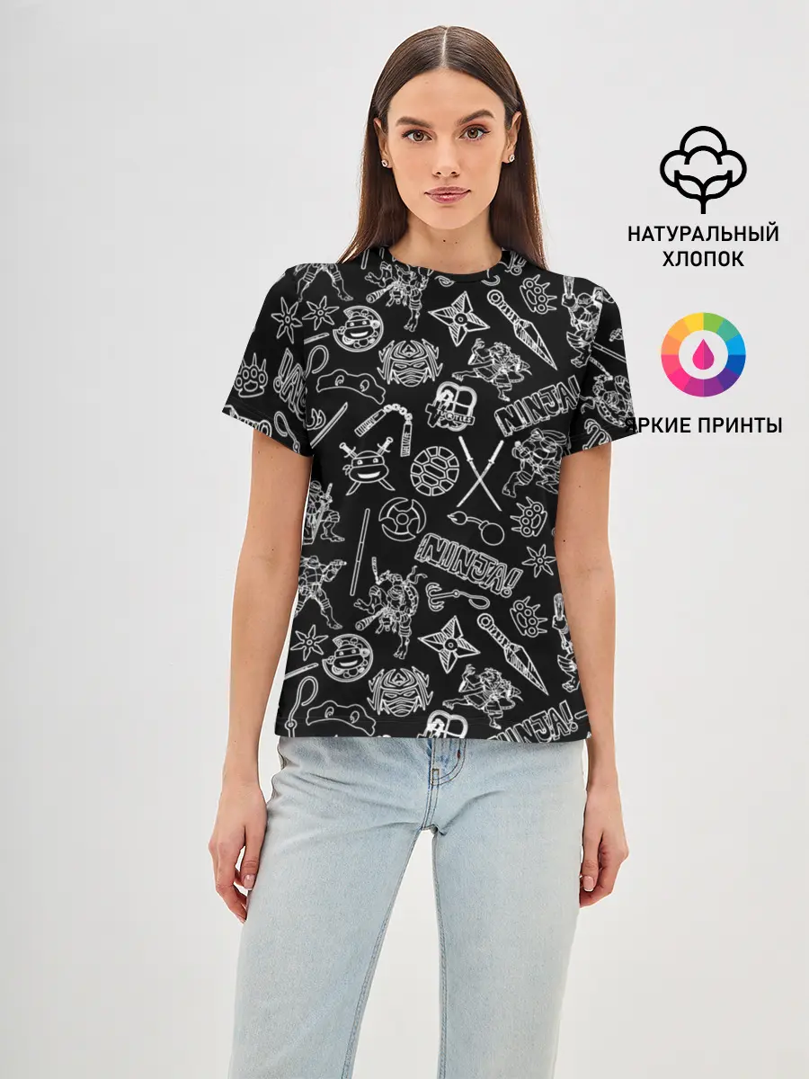 Женская базовая футболка / Нинздя Черепашки | LogoBombing