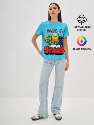 Женская базовая футболка / Among Us and Brawl Stars