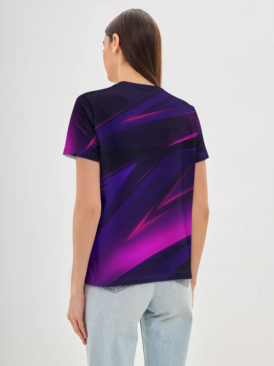 Женская базовая футболка / GEOMETRY STRIPES NEON