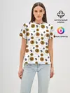 Женская базовая футболка / Узор и биткоина | Pattern