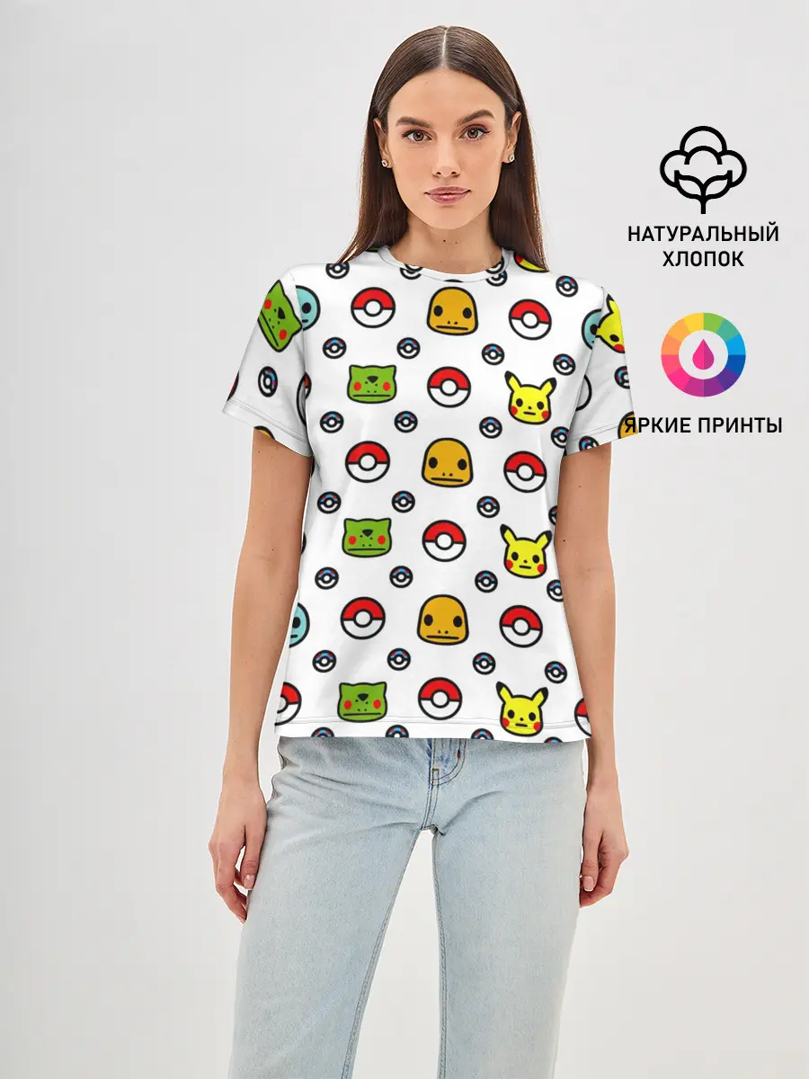 Женская базовая футболка / POKEMON / ПОКЕМОНЫ