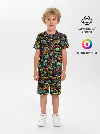 Детская пижама с шортами / Кислотный Диджей