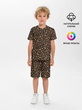 Детская пижама с шортами / Кофе в Зёрнах