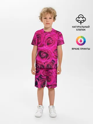 Детская пижама с шортами / Розы