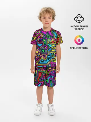 Детская пижама с шортами / Психоделика