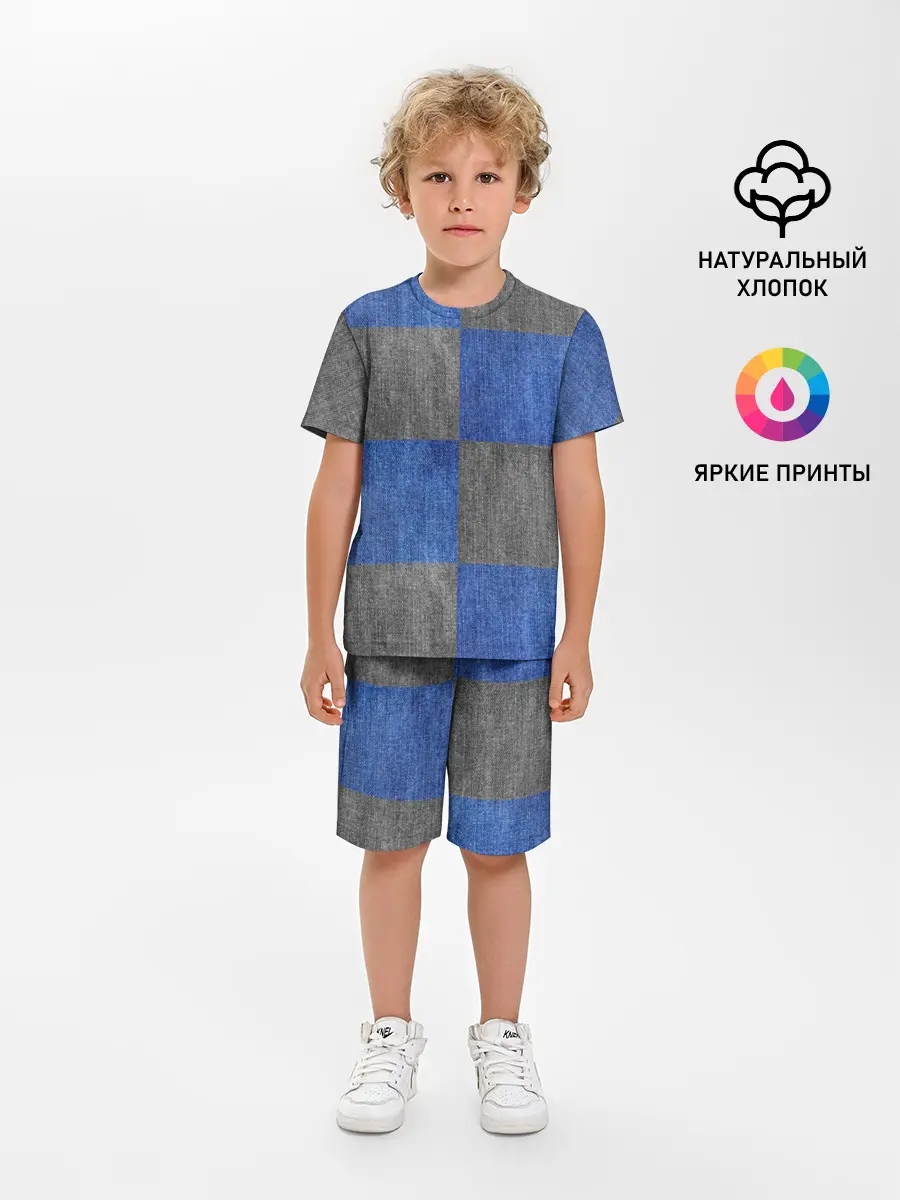 Детская пижама с шортами / Denim Patchwork