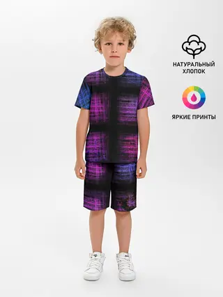 Детская пижама с шортами / Неоновая абстракция