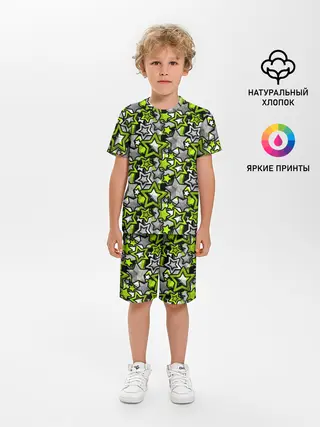 Детская пижама с шортами / 3D звездочки
