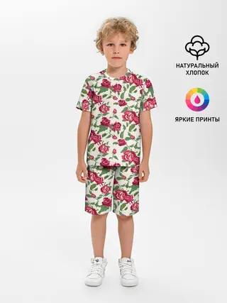 Детская пижама с шортами / Цветочный узор