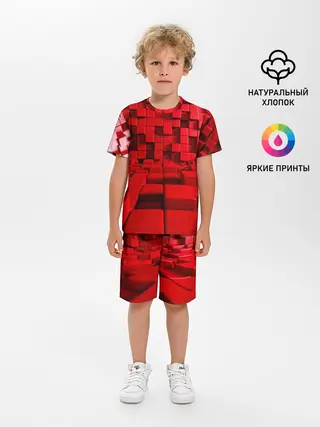 Детская пижама с шортами / 3D кубики