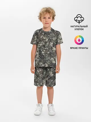 Детская пижама с шортами / Камуфляж Амонг Ас