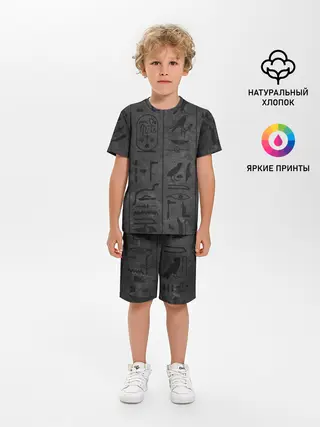 Детская пижама с шортами / Египетские Иероглифы 3D
