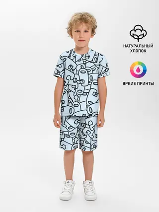 Детская пижама с шортами / among us mem