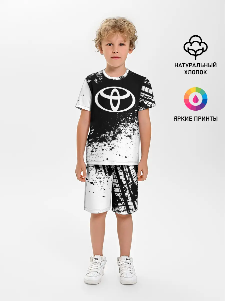 Детская пижама с шортами / Toyota abstract sport