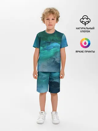 Детская пижама с шортами / Изумрудные Облака