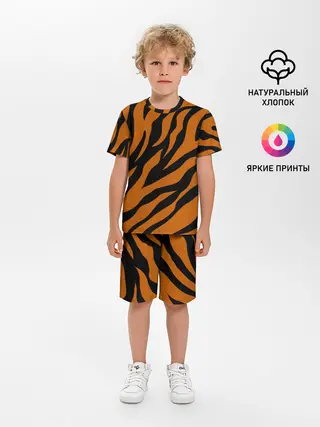Детская пижама с шортами / Тигровый Камуфляж