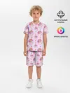 Детская пижама с шортами / Розовый кит летящий на шариках