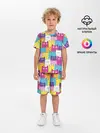 Детская пижама с шортами / Разноцветные котики