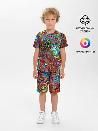 Детская пижама с шортами / Психоделика