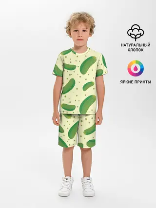 Детская пижама с шортами / Огурчики