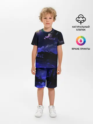 Детская пижама с шортами / Ночной закат