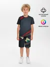 Детская пижама с шортами / 3D Dark red & black