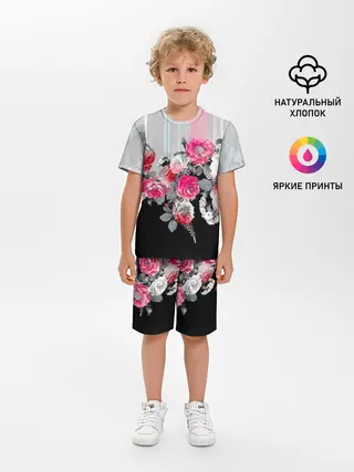 Детская пижама с шортами / Розы