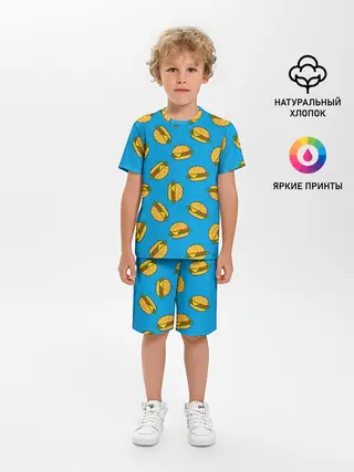 Детская пижама с шортами / БУРГЕРЫ