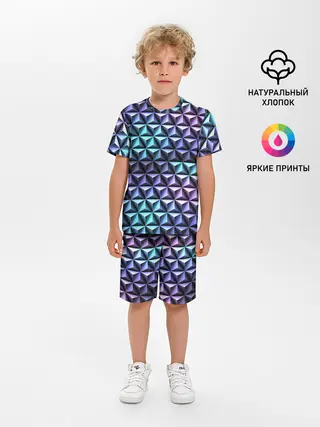 Детская пижама с шортами / НЕОНОВАЯ СТАЛЬ