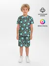 Детская пижама с шортами / Цветочный узор на темном фоне