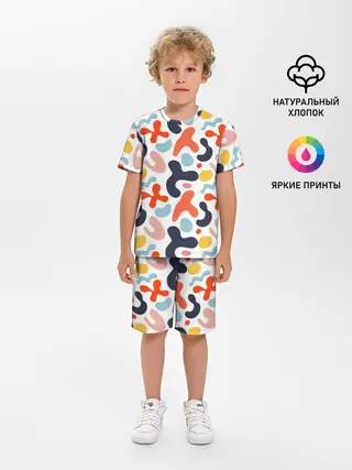 Детская пижама с шортами / Абстрактные цветные пятна