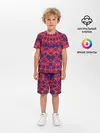 Детская пижама с шортами / Круглый красный орнамент
