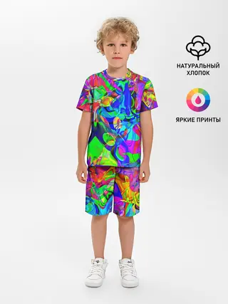 Детская пижама с шортами / НЕОНОВЫЕ КРАСКИ