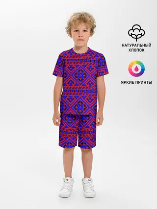 Детская пижама с шортами / Русские народные узоры